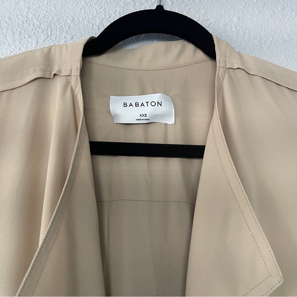 Aritzia Babaton Cream Trench Coat sierra beige  XXS NWT - Picture 8 of 12